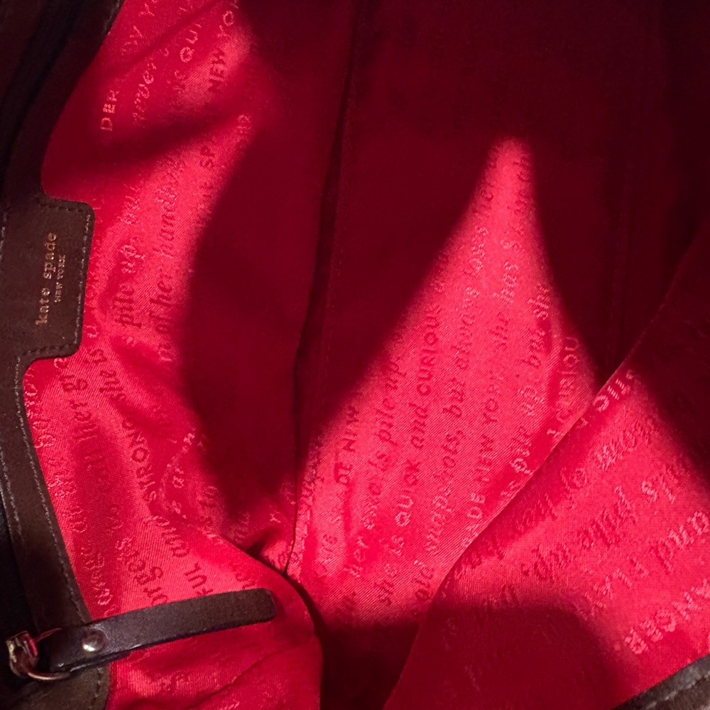 Kate Spade tartan handbag. Plaid wool like texture with leather trim. - Picture 6 of 7